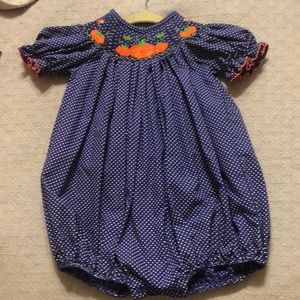 Classic Whimsy Smocked Pumpkin Bubble